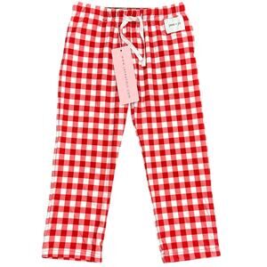 Jane + Jo Boys Red Check Pajama Pants 5 NWT